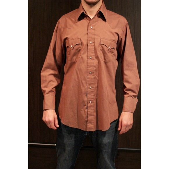 Vintage Chute #1 Pearl Snap Western Wear Button Up Rodeo 80s Brown Size M - Picture 1 of 7